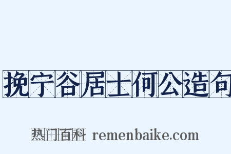 挽宁谷居士何公造句是什么意思的图片